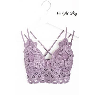 Scalloped Lace Cami Bralette PURPLE SKY