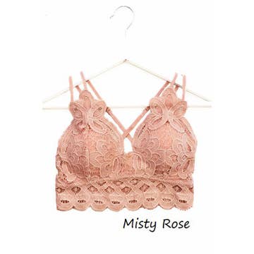 Scalloped Lace Cami Bralette MISTY ROSE