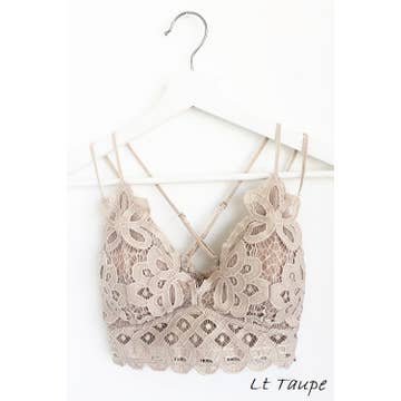 Scalloped Lace Cami Bralette LIGHT TAUPE