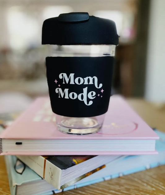 Mom Mode Glass Coffee Cup